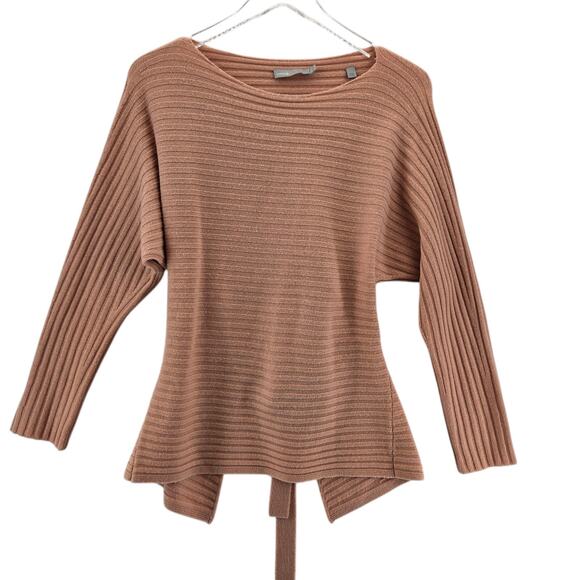 Vince Sweater Womens Small Tie Back Dolman Sleeve Cashmere Wool Peach Pink - Picture 3 of 12